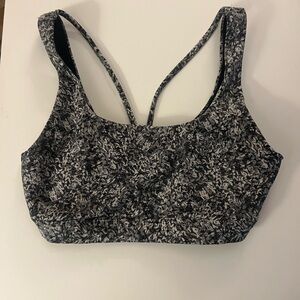 Athleta Black and White Patterned Sports Bra